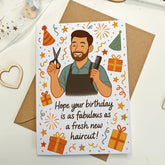 Hairdresser Barber Happy Birthday Card | Cute Illustrated Card - Greeting Card